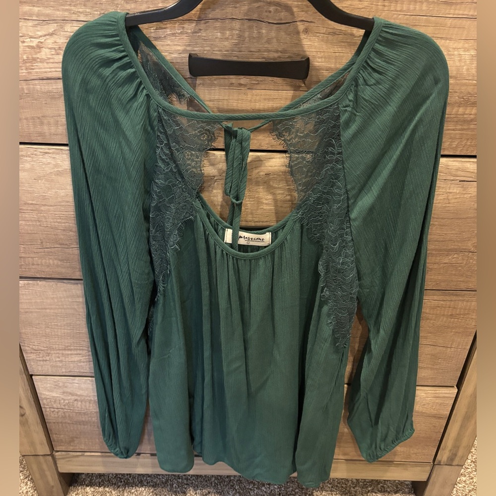 Impressions Lace Detail Blouse